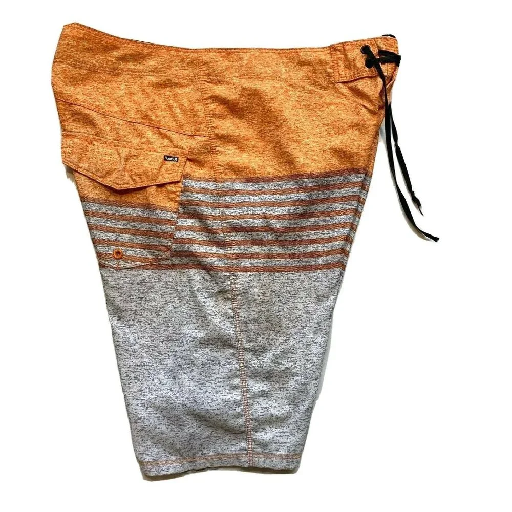 Hurley Board Shorts Swim Trunks Mens 30x9 Striped‎ Heather Surfing Beach Summer